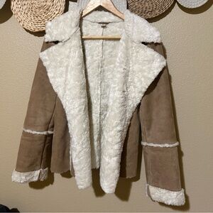 Old Navy Women's Brown and Cream Teddy Jacket